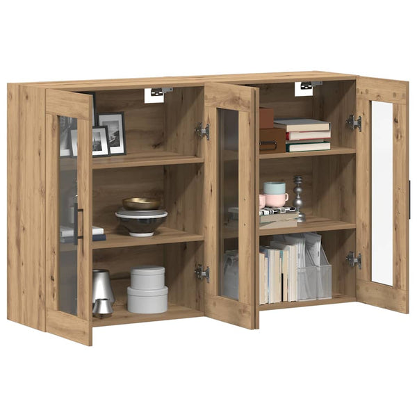 vidaXL Wall-Mounted Cabinets 2 pcs Artisan Oak and Black