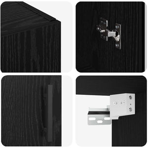 vidaXL Wall-Mounted Cabinets 2 pcs Black Oak Look