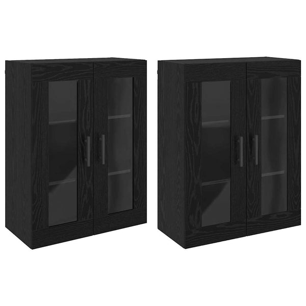vidaXL Wall-Mounted Cabinets 2 pcs Black Oak Look