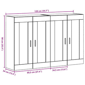 vidaXL Wall-Mounted Cabinets 2 pcs Artisan Oak 69.5x34x90 cm