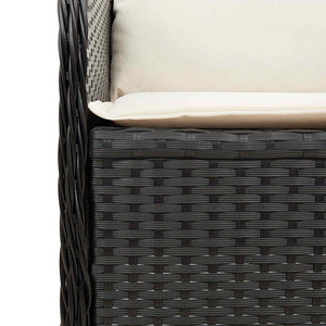 vidaXL Garden Bench Black Poly Rattan