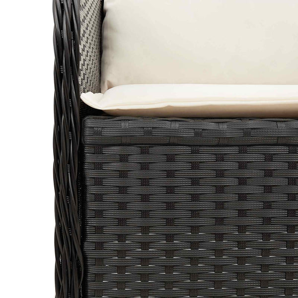 vidaXL Garden Bench Black Poly Rattan