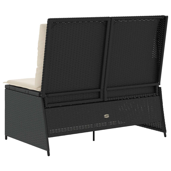 vidaXL Garden Bench Black Poly Rattan