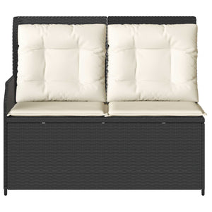 vidaXL Garden Bench Black Poly Rattan