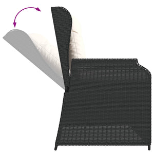 vidaXL Garden Bench Black Poly Rattan