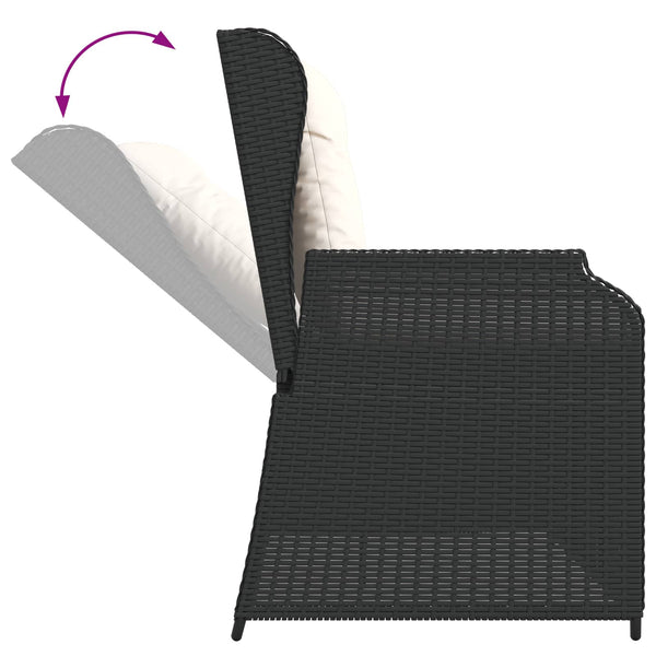 vidaXL Garden Bench Black Poly Rattan