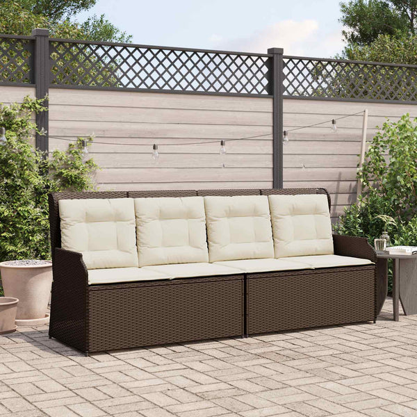 vidaXL Garden Bench Brown Poly Rattan