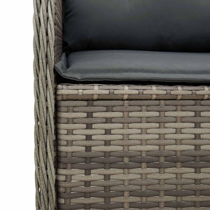 vidaXL Garden Bench Grey Poly Rattan