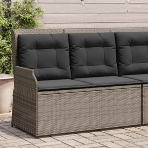 vidaXL Garden Bench Grey Poly Rattan