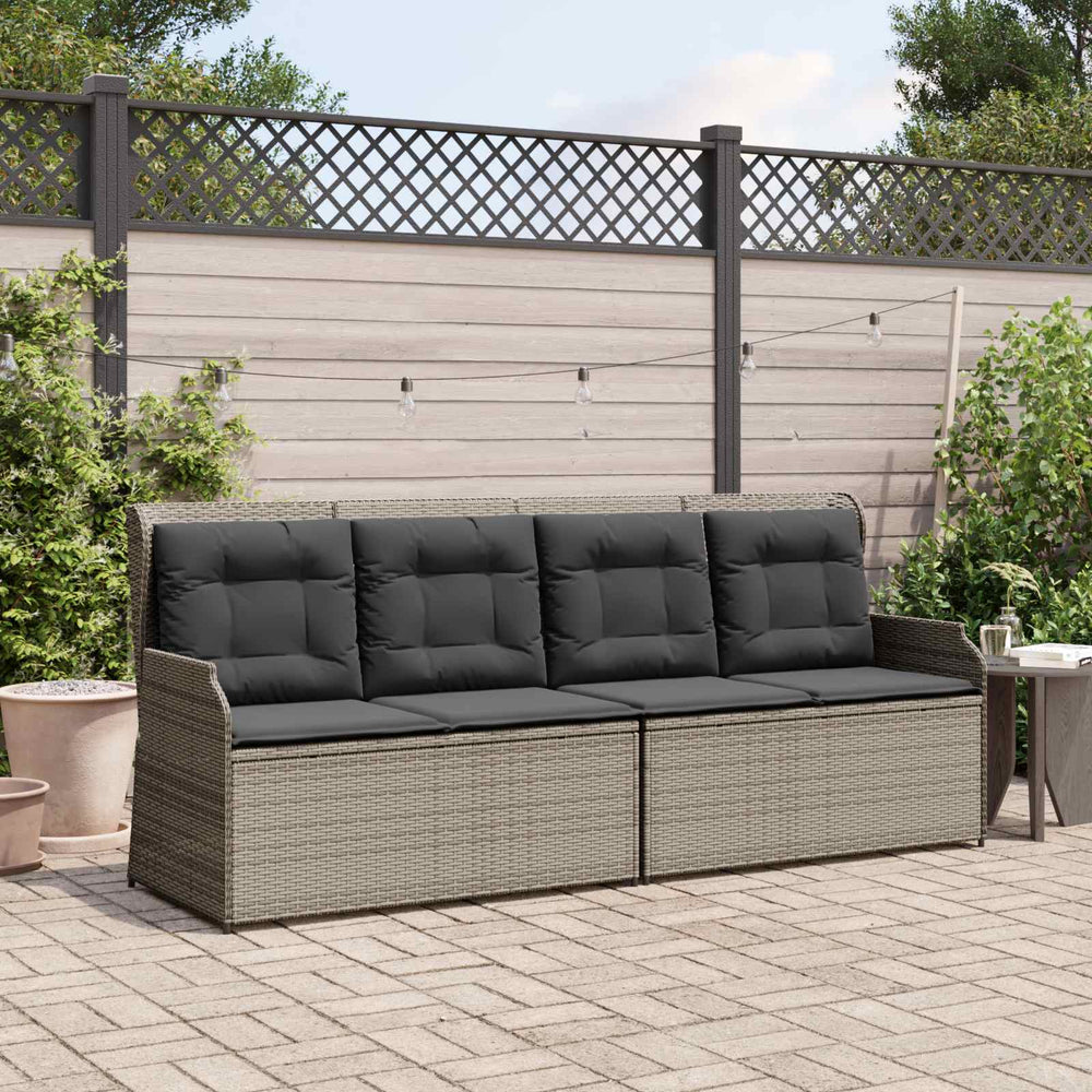 vidaXL Garden Bench Grey Poly Rattan