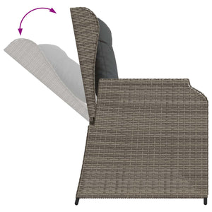 vidaXL Garden Bench Grey Poly Rattan