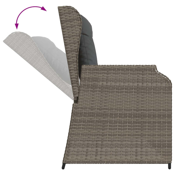 vidaXL Garden Bench Grey Poly Rattan