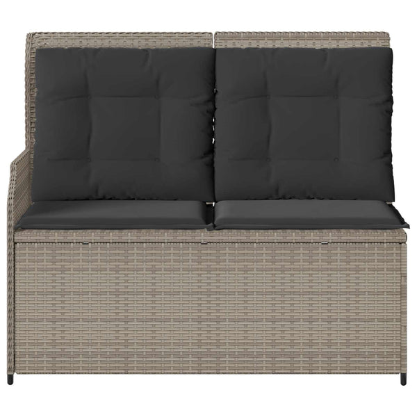 vidaXL Garden Bench Light Grey Poly Rattan