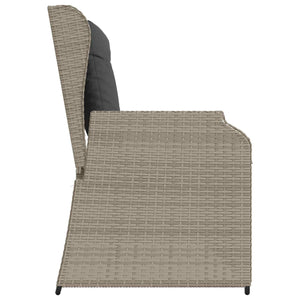 vidaXL Garden Bench Light Grey Poly Rattan