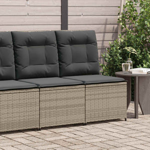 vidaXL Garden Sofa with Cushions Gray Poly Rattan