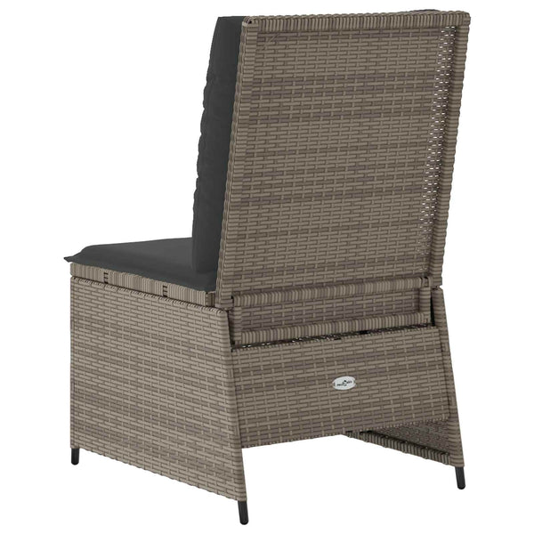 vidaXL Garden Sofa with Cushions Gray Poly Rattan