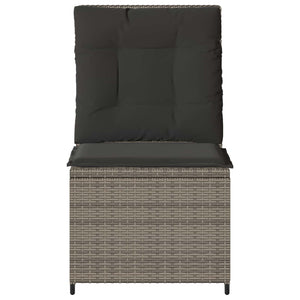 vidaXL Garden Sofa with Cushions Gray Poly Rattan