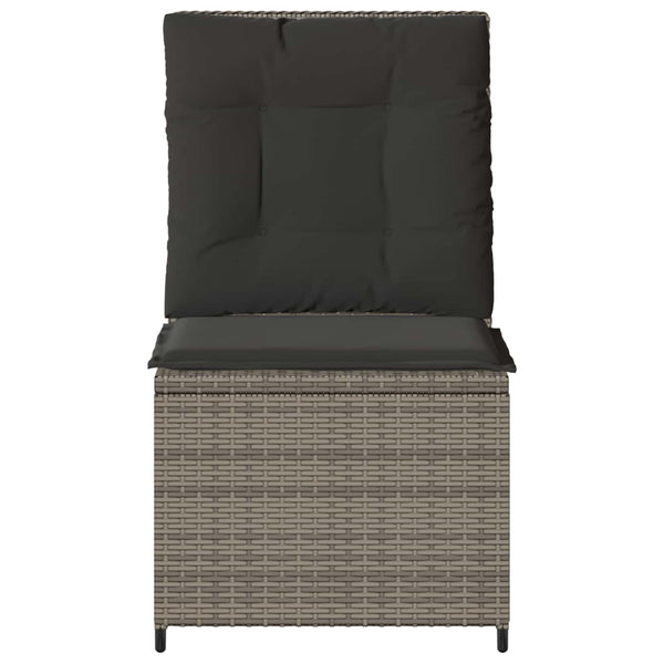 vidaXL Garden Sofa with Cushions Gray Poly Rattan