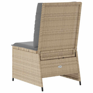 vidaXL Garden Sofa with Cushions Beige and Grey Poly Rattan