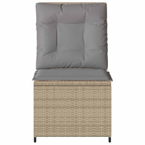 vidaXL Garden Sofa with Cushions Beige and Grey Poly Rattan