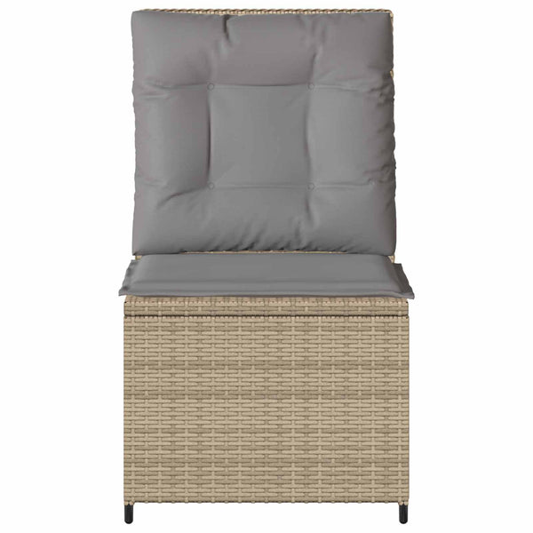 vidaXL Garden Sofa with Cushions Beige and Grey Poly Rattan
