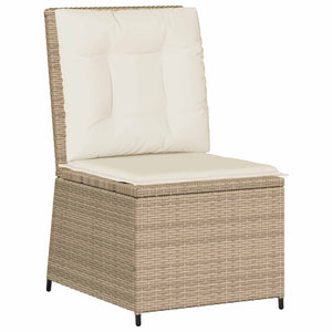 vidaXL Garden Sofa with Cushions Black and Cream White Poly Rattan
