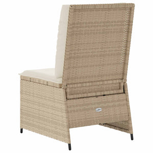 vidaXL Garden Sofa with Cushions Black and Cream White Poly Rattan