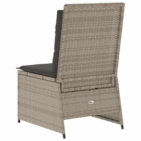 vidaXL Garden Sofa with Cushions Light Grey Poly Rattan