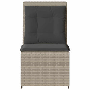 vidaXL Garden Sofa with Cushions Light Grey Poly Rattan