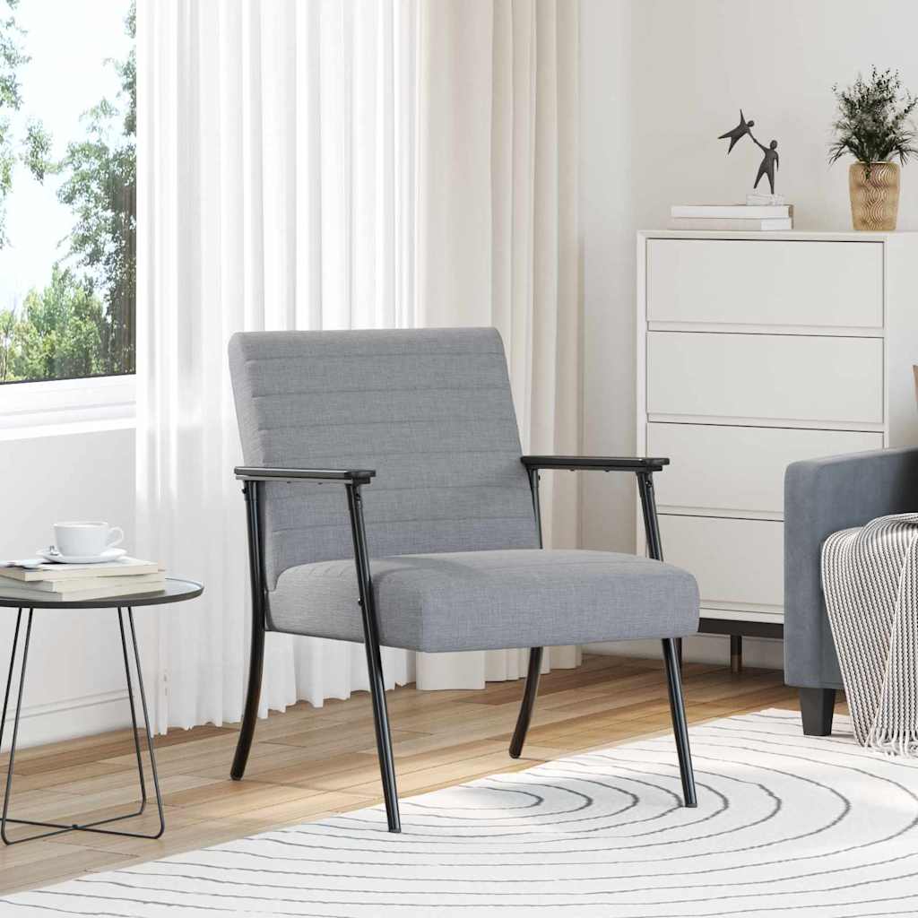 Sessel Hellgrau Stoff 59x75x78 cm