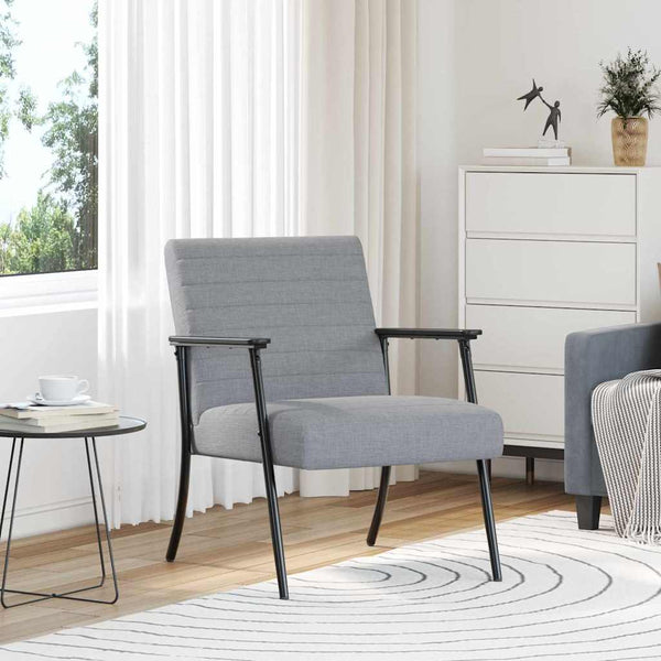 Sessel Hellgrau Stoff 59x75x78 cm