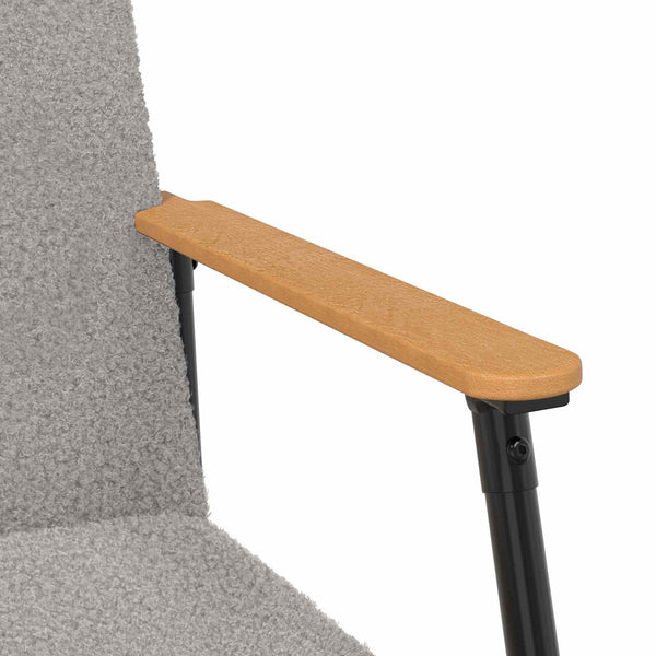 Sessel Hellgrau Wollähnlicher Stoff