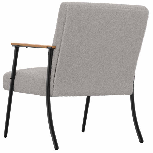 Sessel Hellgrau Wollähnlicher Stoff