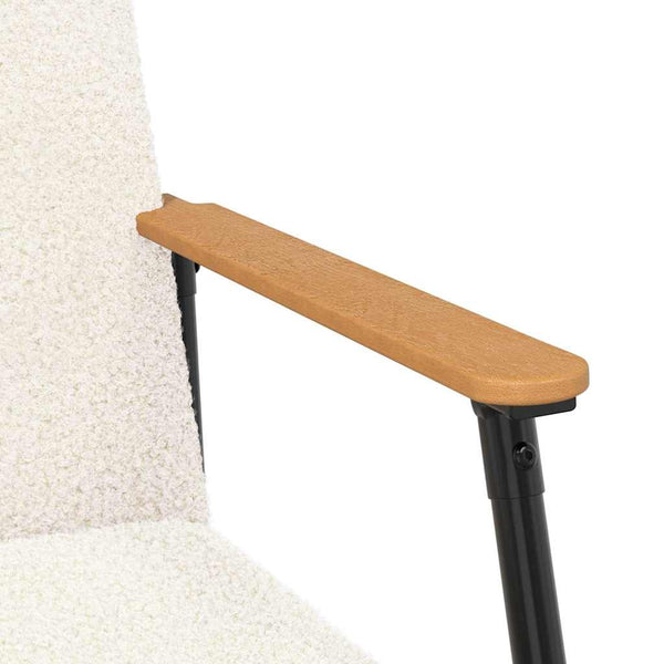 Sessel Creme Wollähnlicher Stoff