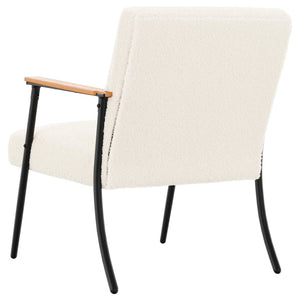 Sessel Creme Wollähnlicher Stoff
