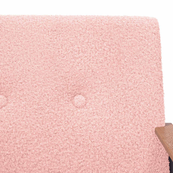 Rosa Sessel mit lockigem Stoff