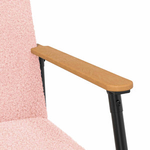 Rosa Sessel mit lockigem Stoff