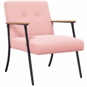 Rosa Sessel mit lockigem Stoff