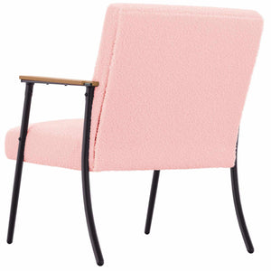 Rosa Sessel mit lockigem Stoff