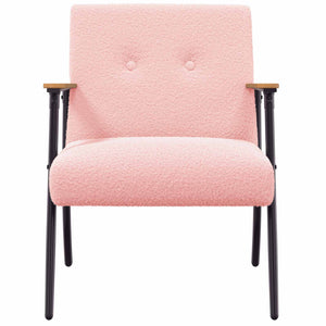 Rosa Sessel mit lockigem Stoff