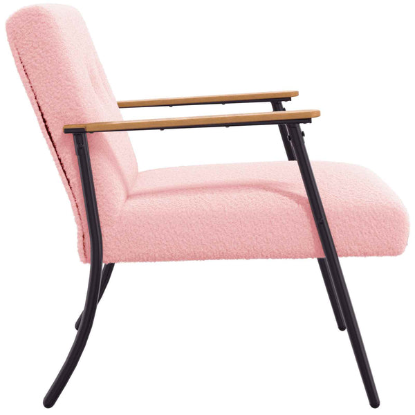 Rosa Sessel mit lockigem Stoff