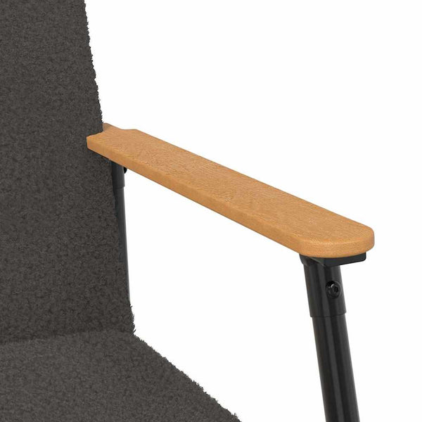 Dunkelgrauer Sessel mit lockigem Stoff