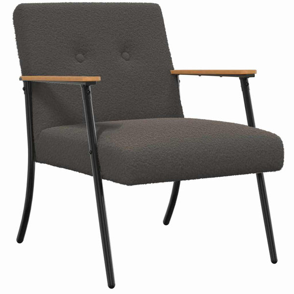 Dunkelgrauer Sessel mit lockigem Stoff