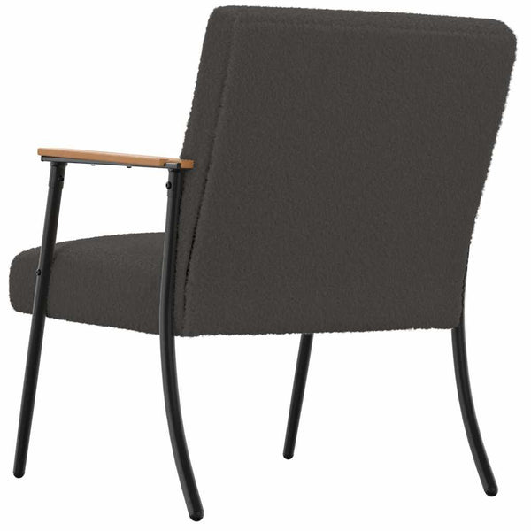 Dunkelgrauer Sessel mit lockigem Stoff