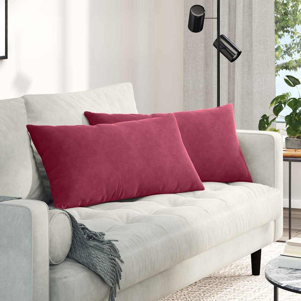 Sofakissen 2er Set Weinrot Cord 80x40 cm