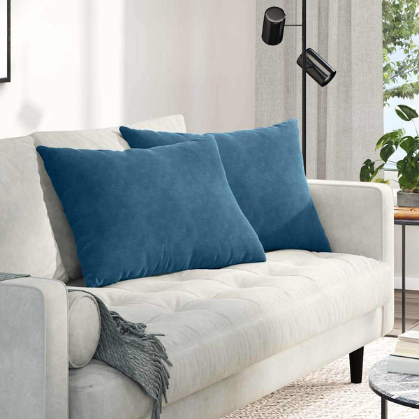 vidaXL Sofa Cushions 2 pcs Blue 70x50 cm Corduroy