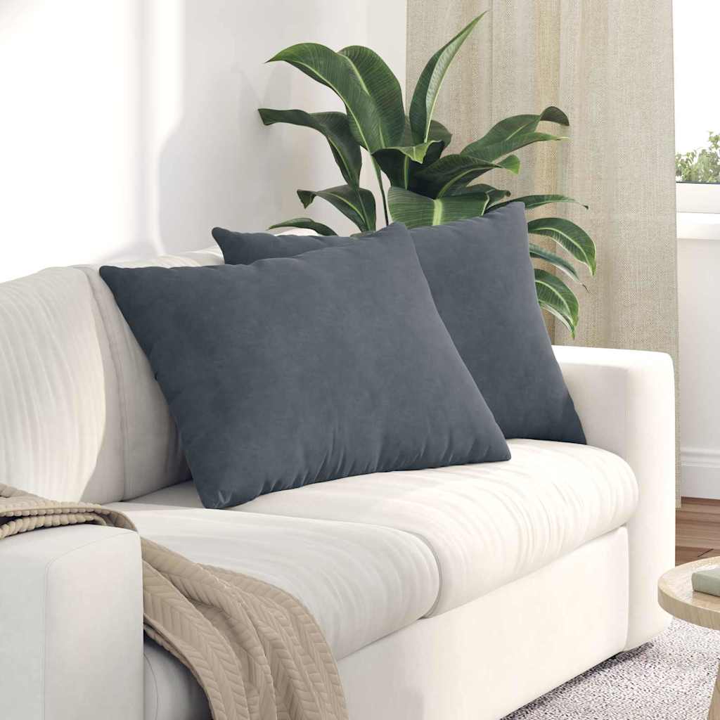 vidaXL Sofa Cushions 2 pcs Dark Grey 70 x 50 cm Corduroy