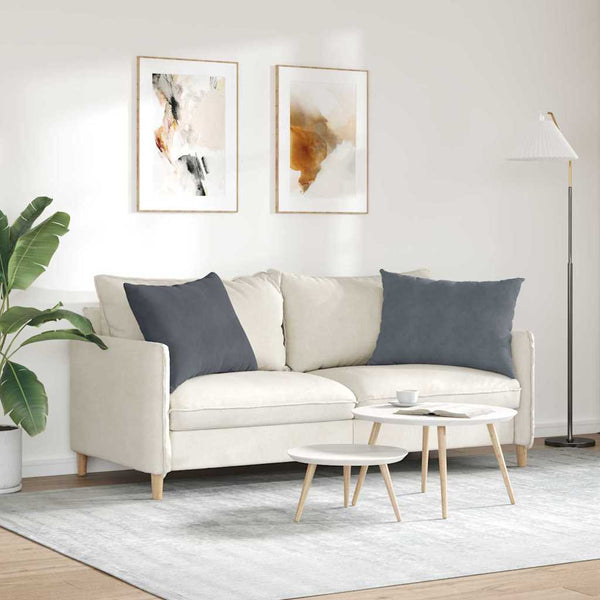 vidaXL Sofa Cushions 2 pcs Dark Grey 70 x 50 cm Corduroy
