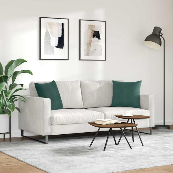 vidaXL Sofa Cushions 2 pcs Dark Green 45 x 45 cm Corduroy