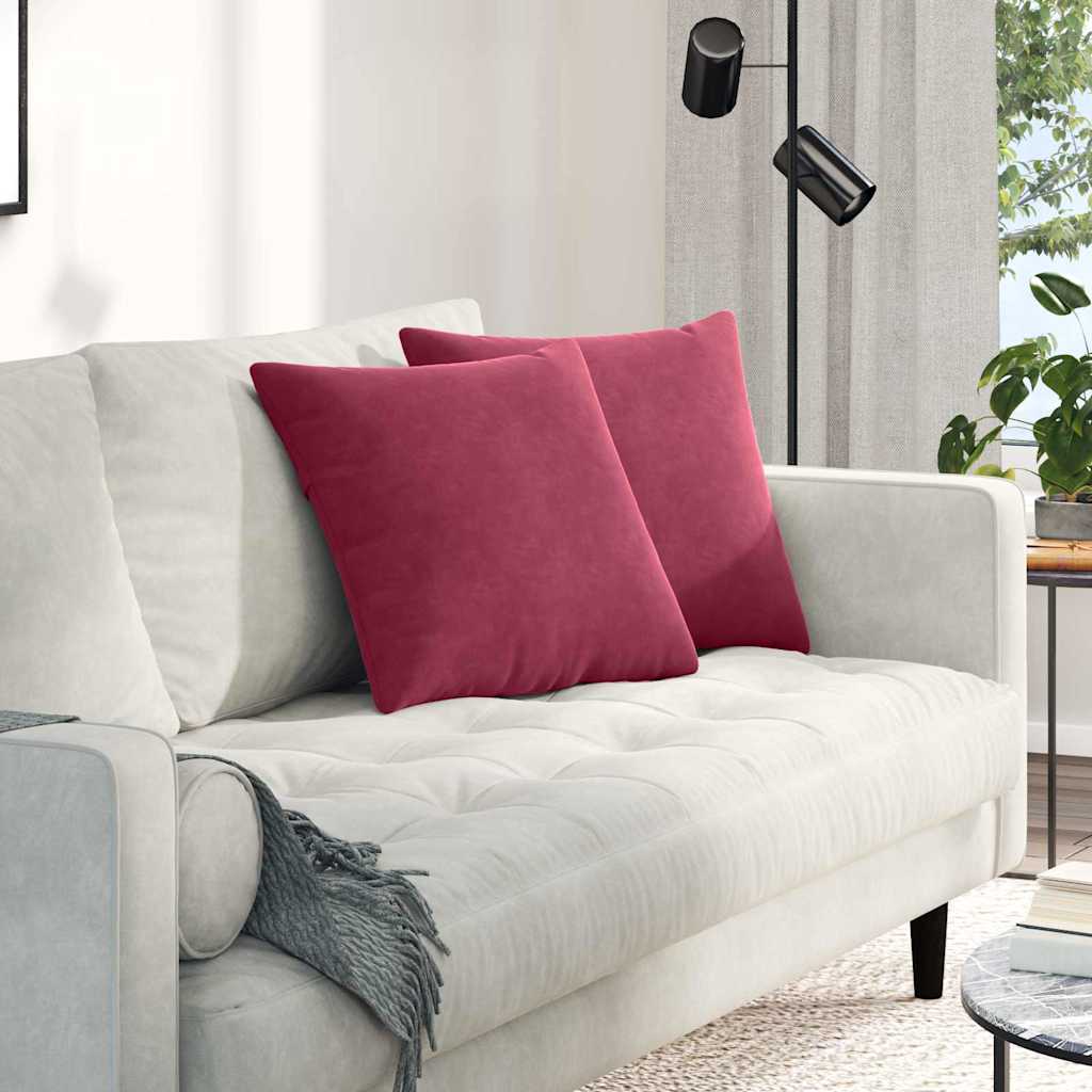 vidaXL Sofa Cushions 2 pcs Wine Red 45 x 45 cm Corduroy